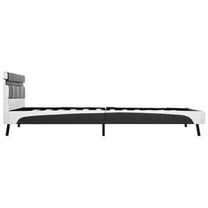 vidaXL Cadre de lit avec LED Gris Similicuir 140x200 cm