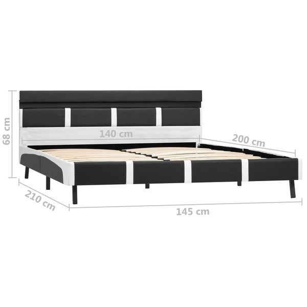 vidaXL Cadre de lit avec LED Gris Similicuir 140x200 cm
