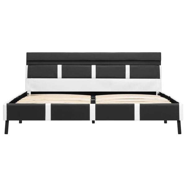 Bettgestell mit LED Grau Kunstleder 160x200 cm