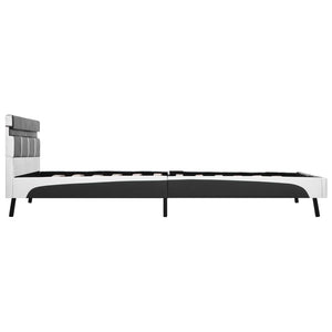 Bettgestell mit LED Grau Kunstleder 160x200 cm