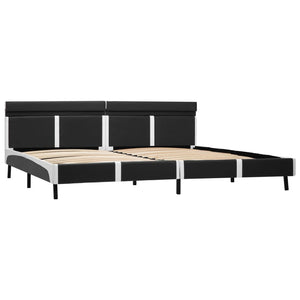 Bettgestell mit LED Grau Kunstleder 180x200 cm