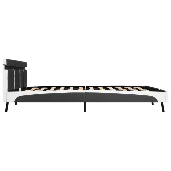 Bettgestell mit LED Grau Kunstleder 180x200 cm