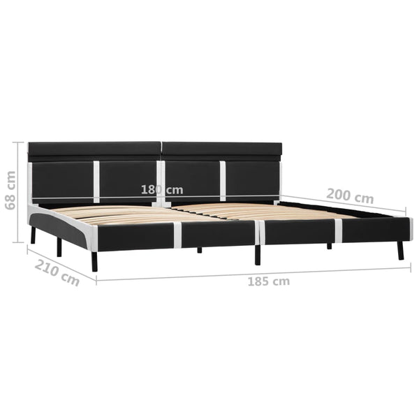 vidaXL Cadre de lit avec LED Gris Similicuir 180x200 cm