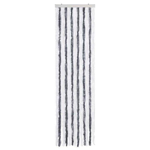 Insektenschutz-Vorhang Grau und Weiß 56x185 cm Chenille