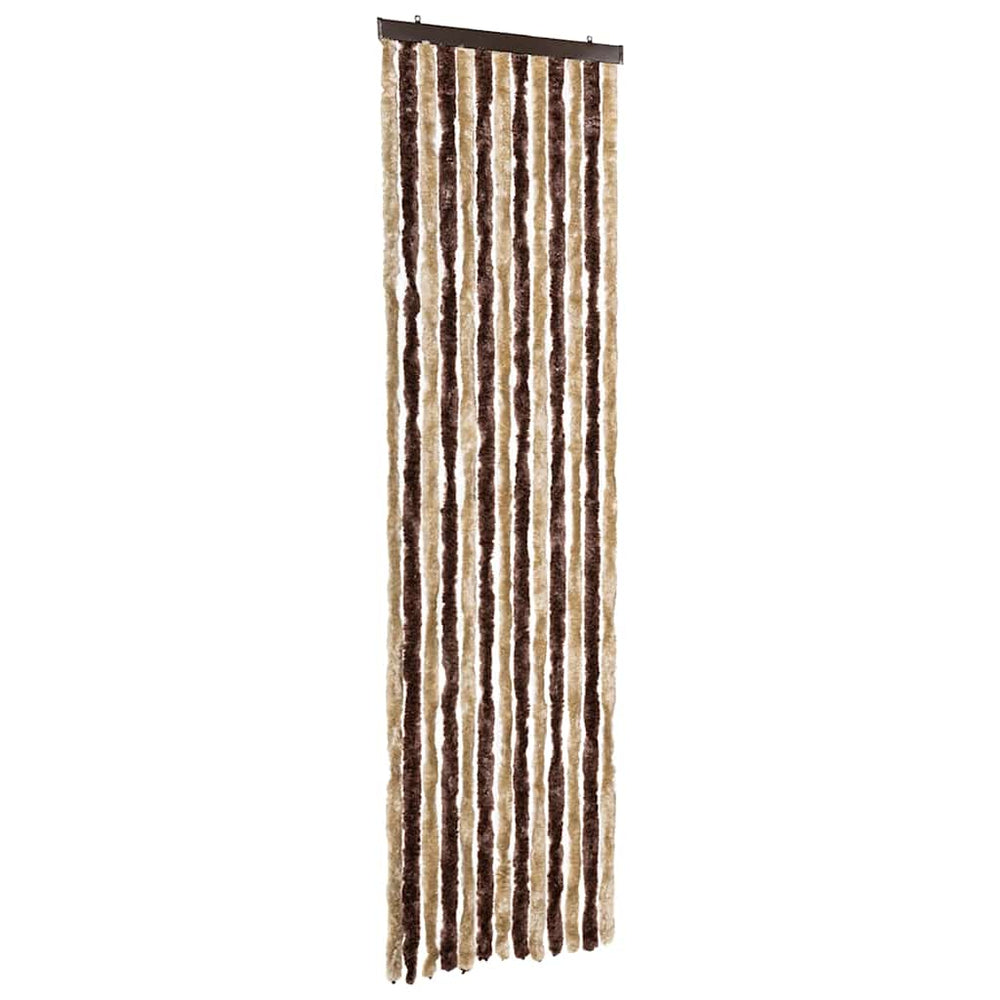 vidaXL Rideau anti-insectes beige et marron clair 56x185 cm chenille