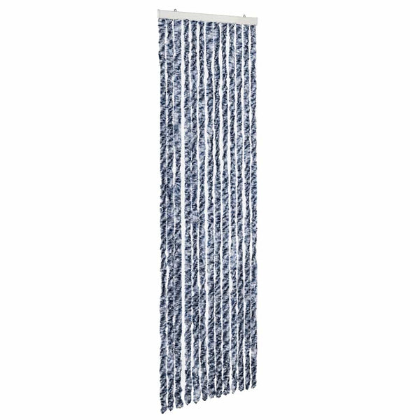 Insektenschutz-Vorhang Blau, Weiß und Silbern 56x185cm Chenille