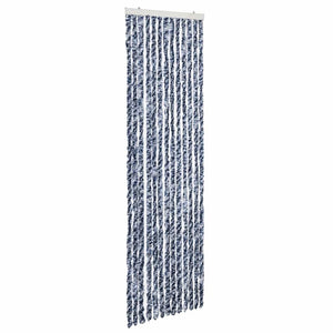 Insektenschutz-Vorhang Blau, Weiß und Silbern 56x185cm Chenille