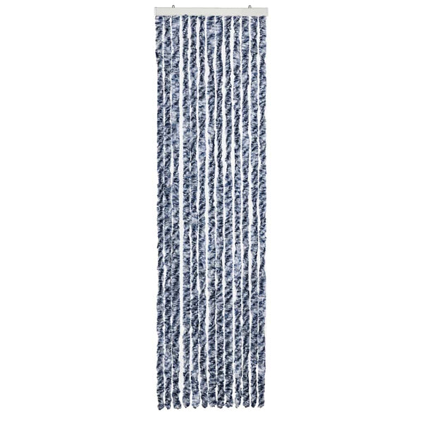 Insektenschutz-Vorhang Blau, Weiß und Silbern 56x185cm Chenille