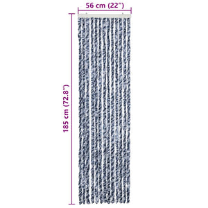 Insektenschutz-Vorhang Blau, Weiß und Silbern 56x185cm Chenille