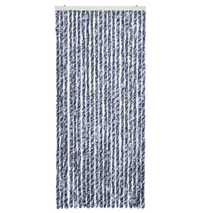 Insektenschutz-Vorhang Blau, Weiß und Silbern 90x220cm Chenille