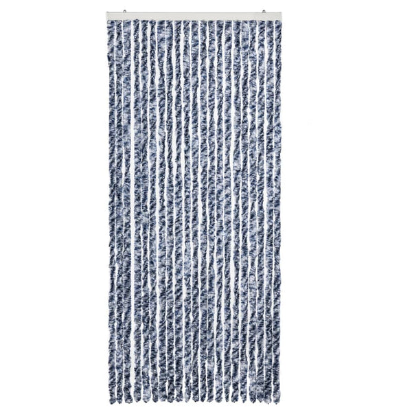 Insektenschutz-Vorhang Blau, Weiß und Silbern 90x220cm Chenille