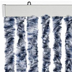 Insektenschutz-Vorhang Blau, Weiß und Silbern 90x220cm Chenille