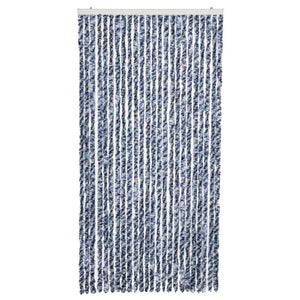 Insektenschutz-Vorhang Blau Weiß Silbern 100x220cm Chenille