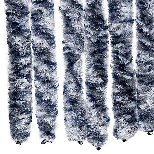 Insektenschutz-Vorhang Blau Weiß Silbern 100x220cm Chenille