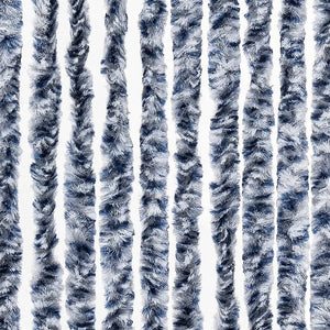Insektenschutz-Vorhang Blau Weiß Silbern 100x220cm Chenille
