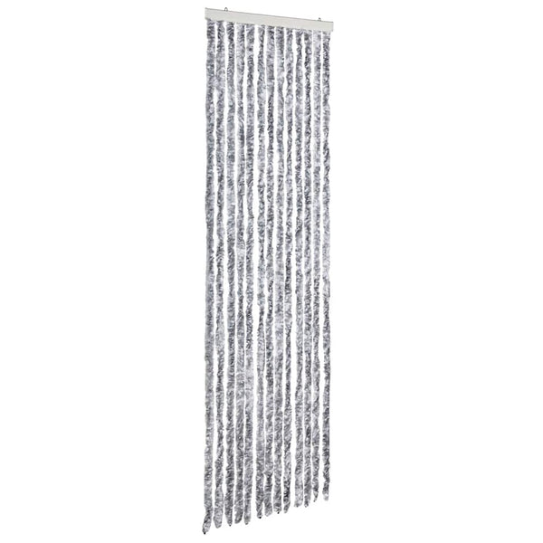 Insektenschutz-Vorhang Weiß und Grau 56x185 cm Chenille