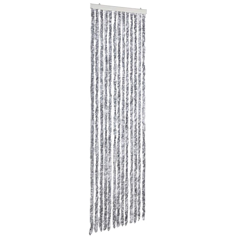 vidaXL Moustiquaire de porte Blanc et gris 56x185 cm Chenille