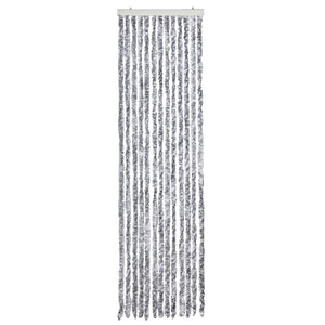 Insektenschutz-Vorhang Weiß und Grau 56x185 cm Chenille