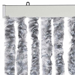 Insektenschutz-Vorhang Weiß und Grau 56x185 cm Chenille
