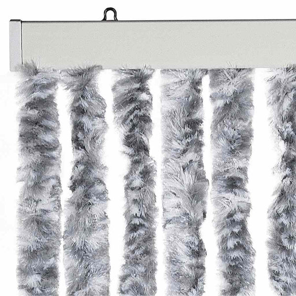 Insektenschutz-Vorhang Weiß und Grau 56x185 cm Chenille
