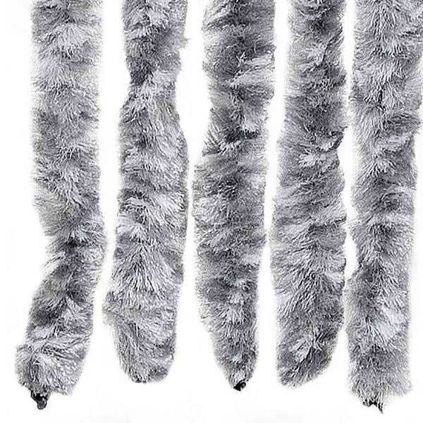 Insektenschutz-Vorhang Weiß und Grau 56x185 cm Chenille