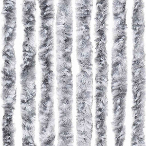 Insektenschutz-Vorhang Weiß und Grau 56x185 cm Chenille