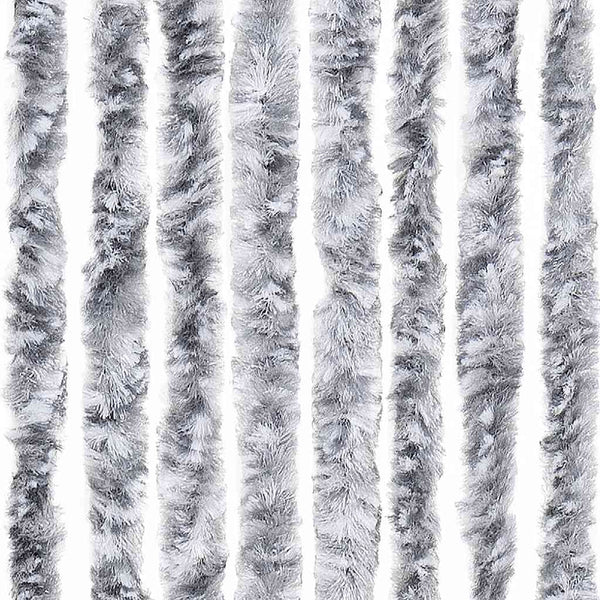 Insektenschutz-Vorhang Weiß und Grau 56x185 cm Chenille