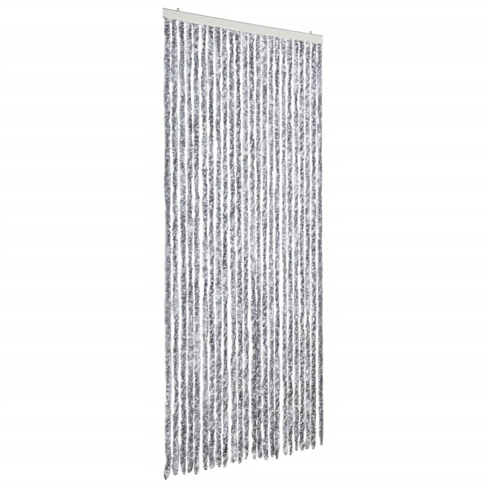 Insektenschutz-Vorhang Weiß und Grau 100x220 cm Chenille