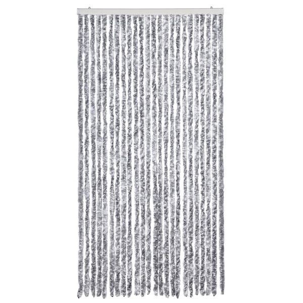 Insektenschutz-Vorhang Weiß und Grau 100x220 cm Chenille
