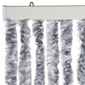 Insektenschutz-Vorhang Weiß und Grau 100x220 cm Chenille