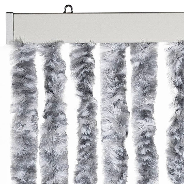 Insektenschutz-Vorhang Weiß und Grau 100x220 cm Chenille