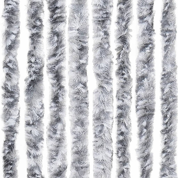 Insektenschutz-Vorhang Weiß und Grau 100x220 cm Chenille
