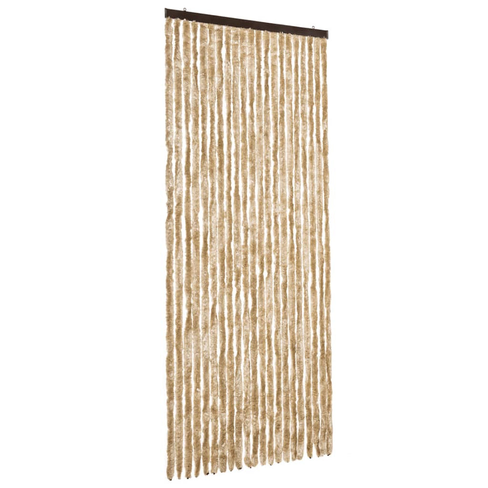 vidaXL Rideau anti-insectes beige 90x220 cm en chenille