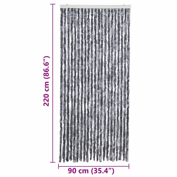 Insektenschutz-Vorhang Silbern 90x220 cm Chenille