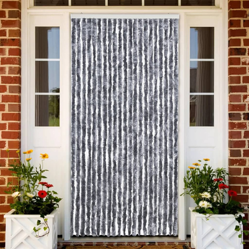 vidaXL Moustiquaire de porte argentée 90x220 cm chenille