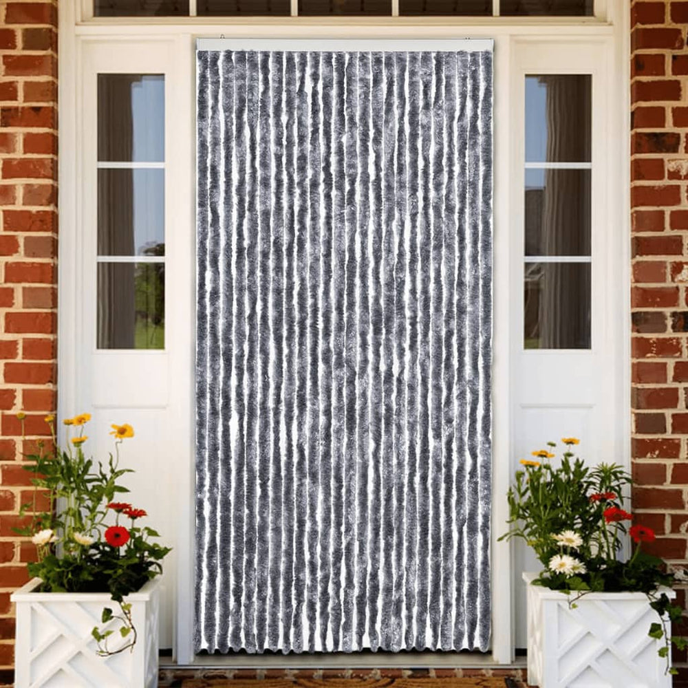 vidaXL Rideau anti-insectes chenille argenté 100x220 cm