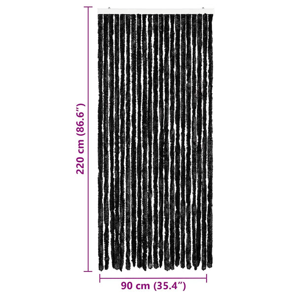 Insektenschutz-Vorhang Anthrazit 90x220 cm Chenille