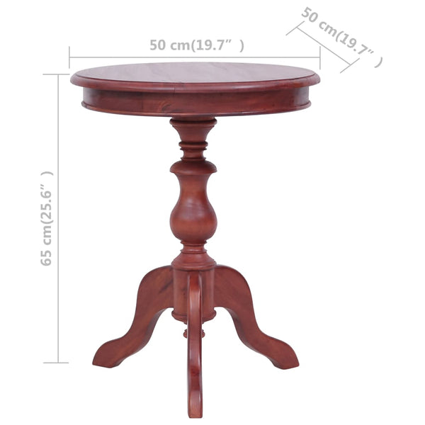 vidaXL Table d'appoint marron 50 x 50 x 65 cm en bois d'acajou massif