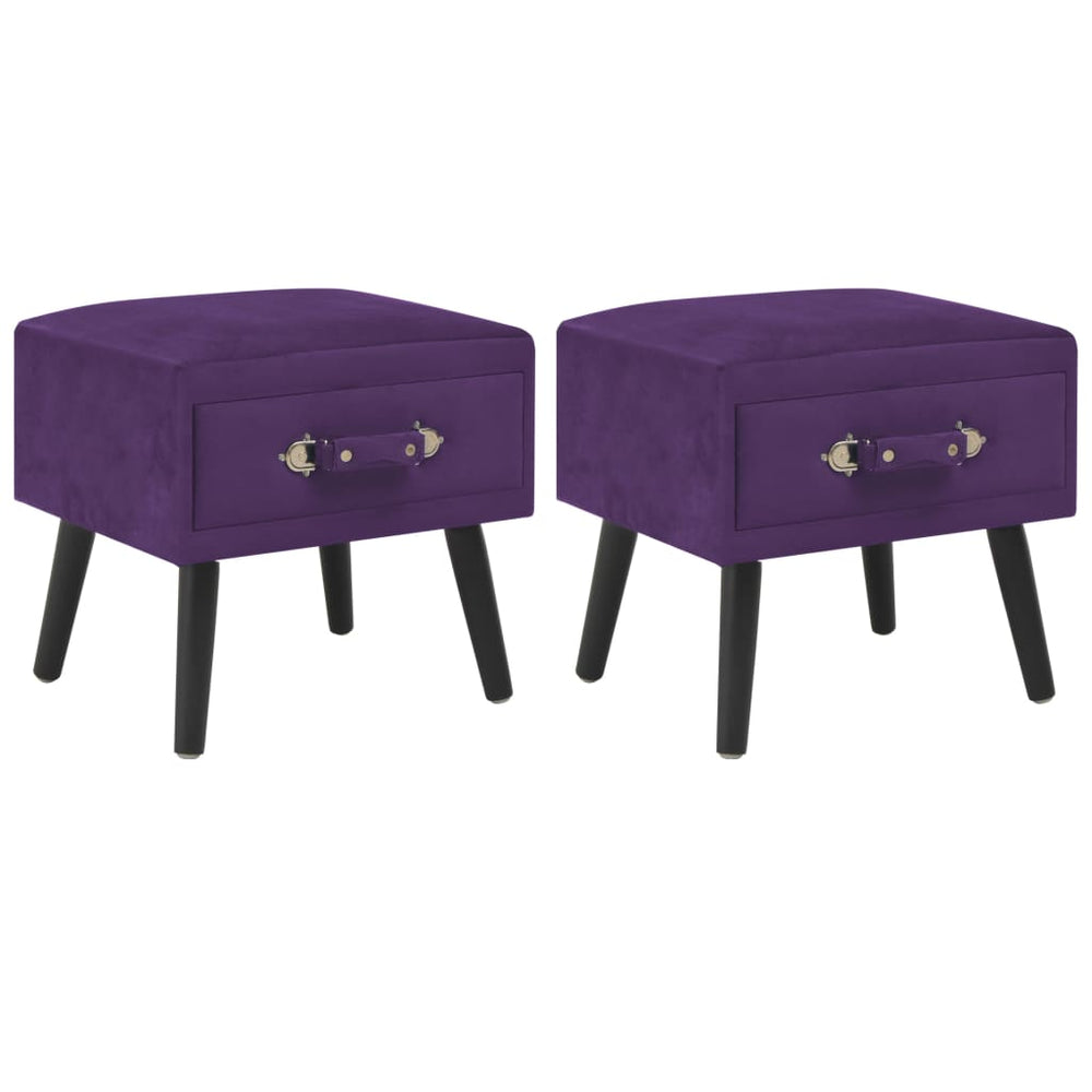 Nachttische 2 Stk. Dunkelviolett 40 x 35 x 40 cm Samt
