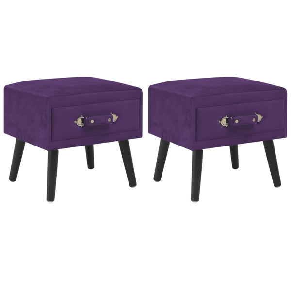 Nachttische 2 Stk. Dunkelviolett 40 x 35 x 40 cm Samt
