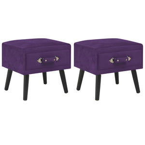 Nachttische 2 Stk. Dunkelviolett 40 x 35 x 40 cm Samt