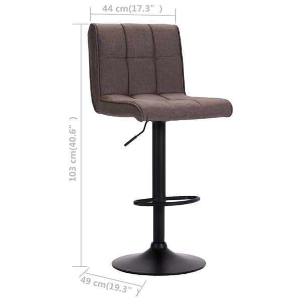 Barhocker 2 Stk. Taupe Stoff