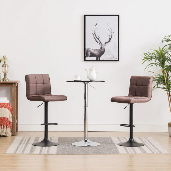 Barhocker 2 Stk. Taupe Stoff