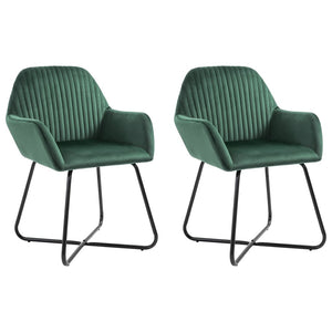 vidaXL Dining Chairs 2 pcs. Green Velvet