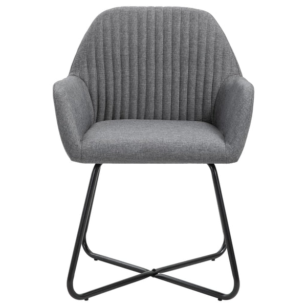 vidaXL Dining Chairs 2 pcs Dark Grey Fabric