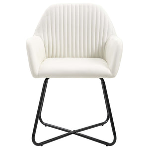 vidaXL Dining Chairs 2 pcs Cream Fabric