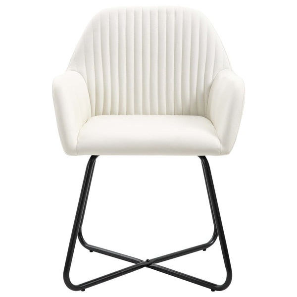 vidaXL Dining Chairs 2 pcs Cream Fabric
