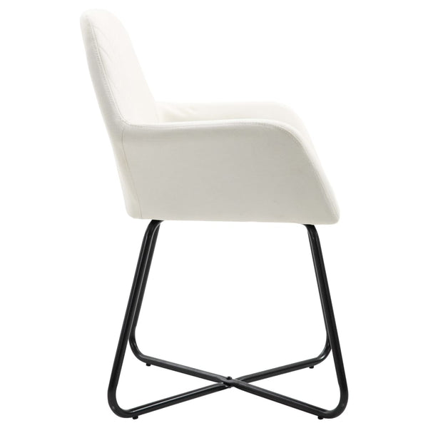 vidaXL Dining Chairs 2 pcs Cream Fabric