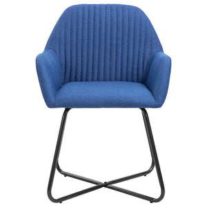 vidaXL Dining Chairs 2 pcs Blue Fabric