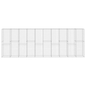 Gabionenwand mit Abdeckung Verzinkter Stahl 600 x 50 x 200 cm